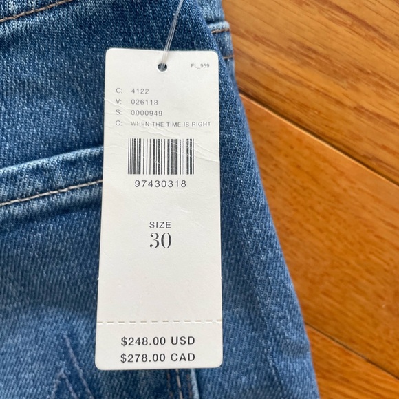 MOTHER NWT Blue Straight Leg Jeans Size 30 - Picture 2 of 5